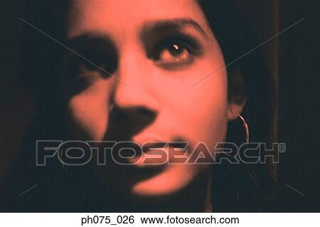 Stock Photograph - Portrait of young Indian woman, close-up. Fotosearch