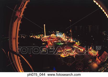 View of carnival at night, view from top View Large Photo Image Picture - View of carnival at night, view from top. Fotosearch