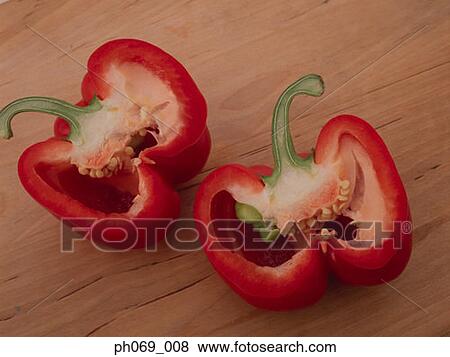 Close-up of red bell pepper View Large Photo Image Stock Photo - Close-up of red bell pepper. Fotosearch