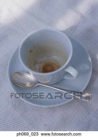 Stock Image - Empty coffee cup, close up. Fotosearch