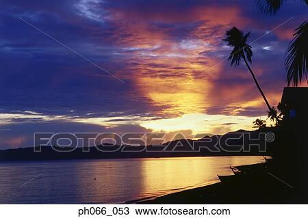 Stock Image - Beach sunset . Fotosearch