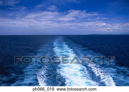 Wake of a ship View Large Photo Image Stock Photo - Wake of a ship . Fotosearch