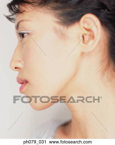 Young woman, close-up, profile View Large Photo Image Stock Image - Young woman, close-up, profile . Fotosearch