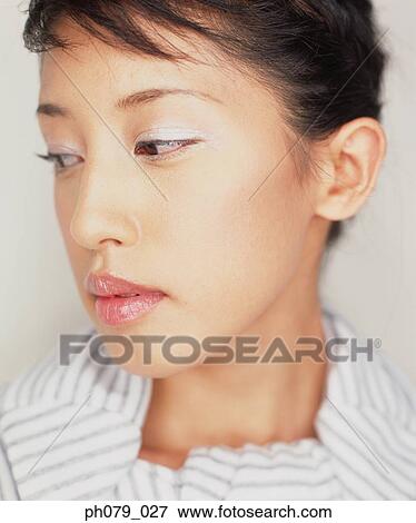 Young woman, close-up, profile View Large Photo Image Stock Photo - Young woman, close-up, profile . Fotosearch