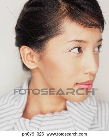 Young woman, close-up, profile View Large Photo Image Stock Photograph - Young woman, close-up, profile . Fotosearch