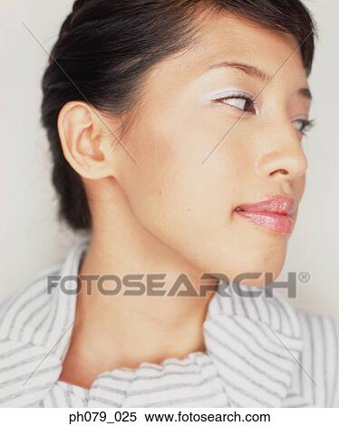 Young woman, close-up, profile View Large Photo Image Stock Photography - Young woman, close-up, profile . Fotosearch