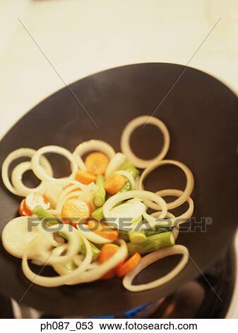 Wok of onions and vegetables View Large Photo Image Stock Image - Wok of onions and vegetables. Fotosearch