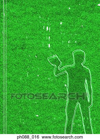 Outline of a human in green background View Large Photo Image Stock Photograph - Outline of a human in green background. Fotosearch