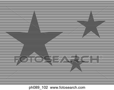 Stock Image - Black stars against black and white horizontal lines background. Fotosearch