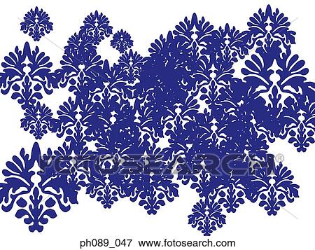 Blue floral patterns against white background View Large Photo Image Stock Photo - Blue floral patterns against white background. Fotosearch