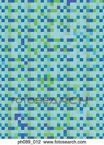Stock Image - Blue tones square patterns. Fotosearch