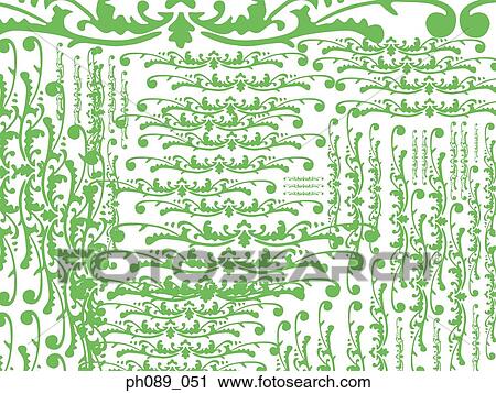 Green floral patterns against white background View Large Photo Image Stock Image - Green floral patterns against white background. Fotosearch