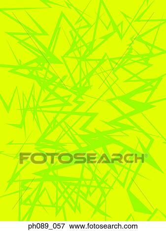 Stock Photo - Green zigzag lines against lime background. Fotosearch