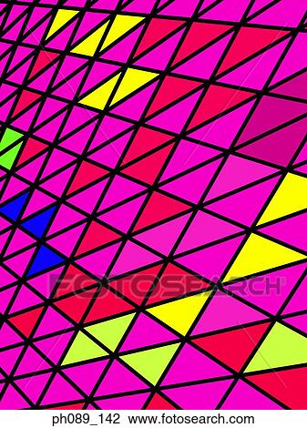 Multicolor triangular pattern against pink background View Large Photo Image Stock Image - Multicolor triangular pattern against pink background. Fotosearch