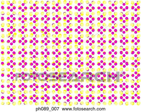 Stock Photo - Pink and yellow dotted pattern against white background. Fotosearch