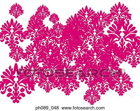Pink floral patterns against white background View Large Photo Image Stock Photo - Pink floral patterns against white background. Fotosearch