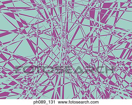 Stock Image - Pink line patterns against blue background. Fotosearch