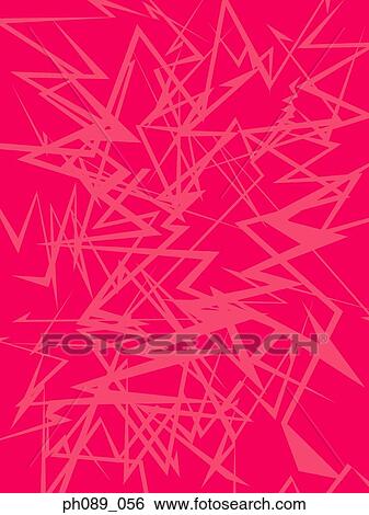 Stock Photograph - Pink zigzag lines against red background. Fotosearch