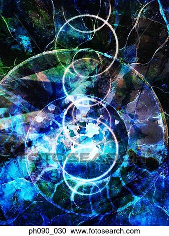 Stock Image - Circular pattern against multicolor background, abstract. Fotosearch