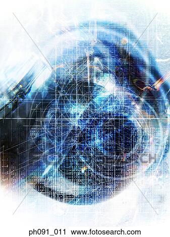 Stock Image - Lines and circular lines, abstract digitally generated images. Fotosearch
