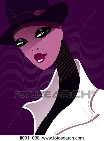 Stock Illustration - Glamorous woman. Fotosearch