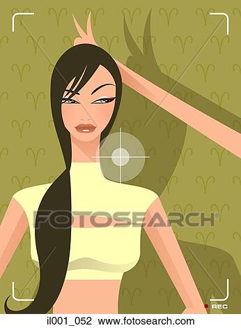 Horoscope Sign: Aries View Large Illustration Drawing - Horoscope Sign: Aries. Fotosearch