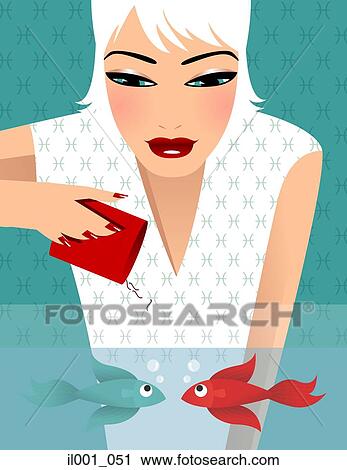 Clip Art - Horoscope Sign: Pisces. Fotosearch