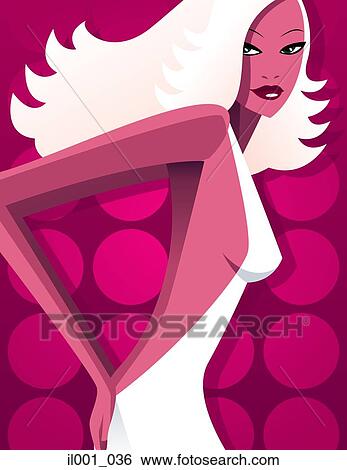 Stock Illustration - Sexy woman in night gown. Fotosearch