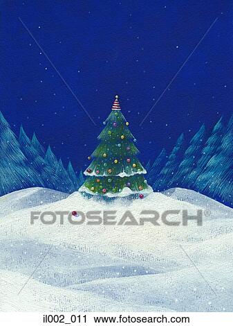 Christmas tree in winter View Large Illustration Clip Art - Christmas tree in winter. Fotosearch