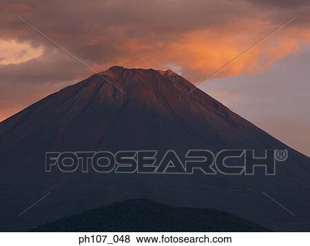 Stock Photo - Mt. Fuji, Japan, at sunset. Fotosearch