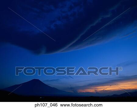 Silhouette of Mt. Fuji, Japan View Large Photo Image Stock Photograph - Silhouette of Mt. Fuji, Japan. Fotosearch