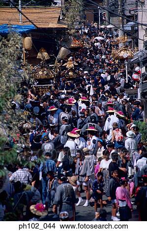 Picture - Busy street filled with people. Fotosearch
