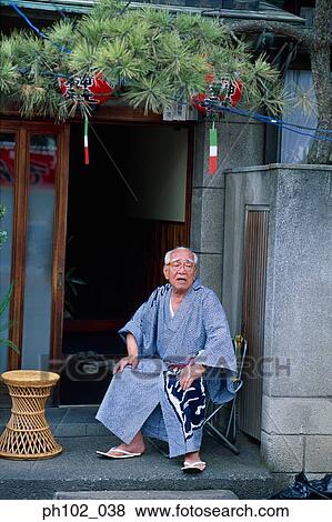 Portrait of a matured Japanese man in traditional costume View Large Photo Image Stock Photo - Portrait of a matured Japanese man in traditional costume. Fotosearch