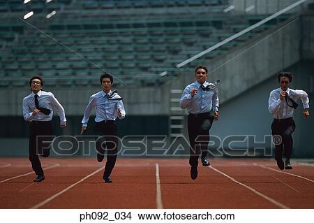 Picture - Businessmen sprinting. Fotosearch