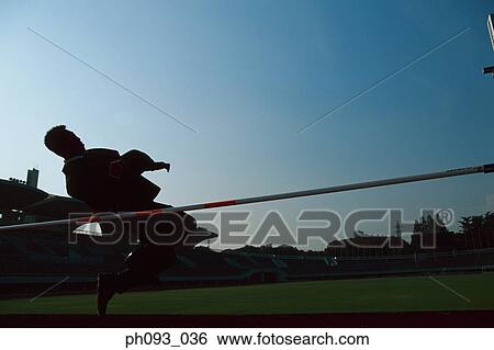 Stock Photograph - Businessman high-jumping . Fotosearch