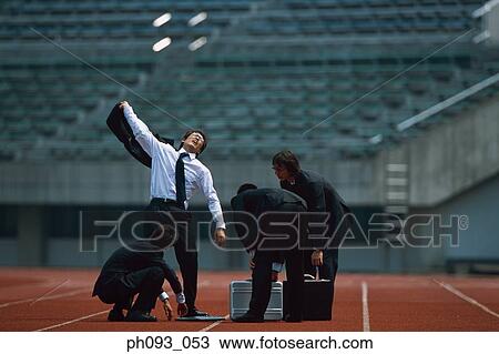 Exhausted businessmen on track View Large Photo Image Stock Image - Exhausted businessmen on track. Fotosearch