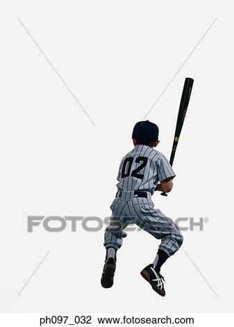 Young Baseball player holding bat in mid-air, rear view View Large Photo Image Stock Image - Young Baseball player holding bat in mid-air, rear view. Fotosearch