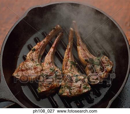 Pan-fried lamb chops View Large Photo Image Stock Photo - Pan-fried lamb chops. Fotosearch