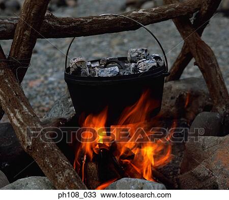 Pot over wood fire View Large Photo Image Stock Image - Pot over wood fire. Fotosearch