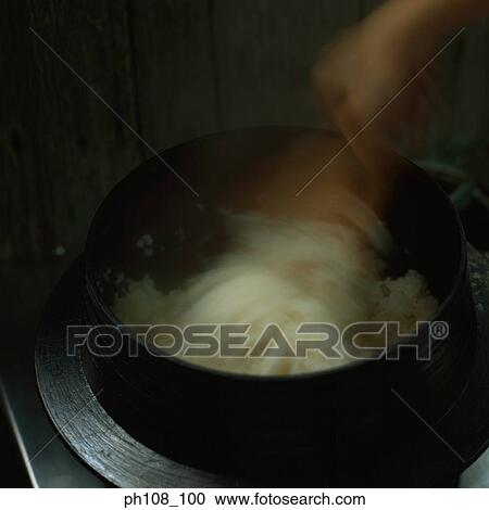 Stirring rice in the rice cooker View Large Photo Image Stock Image - Stirring rice in the rice cooker. Fotosearch