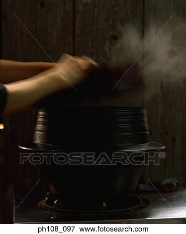 Traditional Japanese rice cooker View Large Photo Image Stock Photo - Traditional Japanese rice cooker. Fotosearch