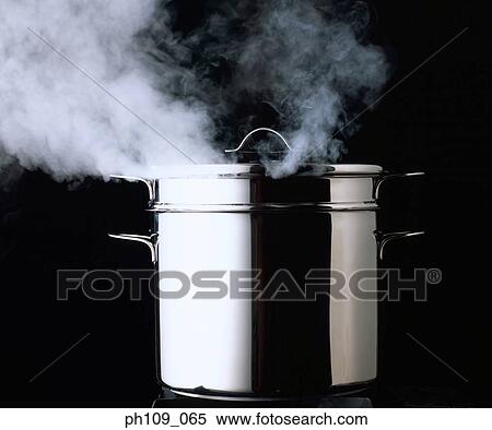 Pot with steam View Large Photo Image Stock Photography - Pot with steam. Fotosearch