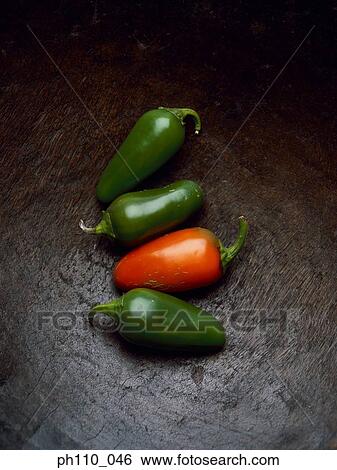 Stock Photograph - Green and red bell peppers. Fotosearch