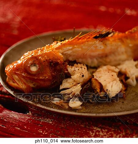 Plate of baked fish View Large Photo Image Picture - Plate of baked fish. Fotosearch