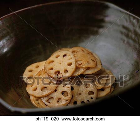 Bowl of lotus roots View Large Photo Image Stock Image - Bowl of lotus roots. Fotosearch