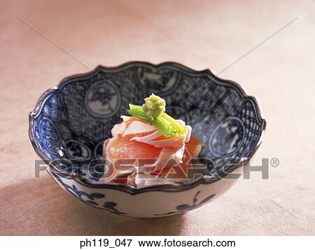 Bowl of sashimi (raw fish) View Large Photo Image Stock Photo - Bowl of sashimi (raw fish). Fotosearch