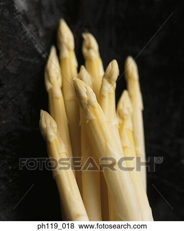 Cooked asparagus, close-up View Large Photo Image Stock Photo - Cooked asparagus, close-up. Fotosearch