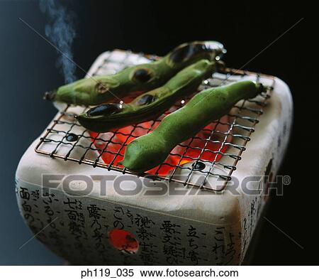 Grilled edamame View Large Photo Image Stock Photography - Grilled edamame . Fotosearch