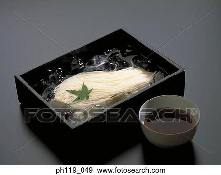Japanese cold noodles and sauce View Large Photo Image Stock Photo - Japanese cold noodles and sauce. Fotosearch