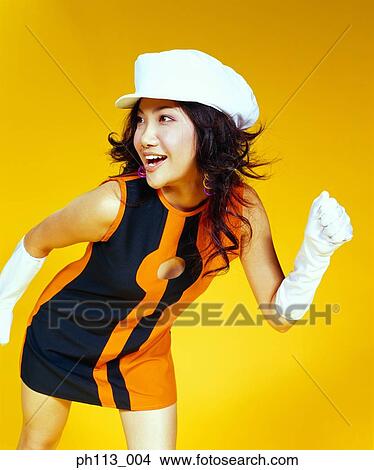 Woman in retro dress dancing View Large Photo Image Picture - Woman in retro dress dancing. Fotosearch